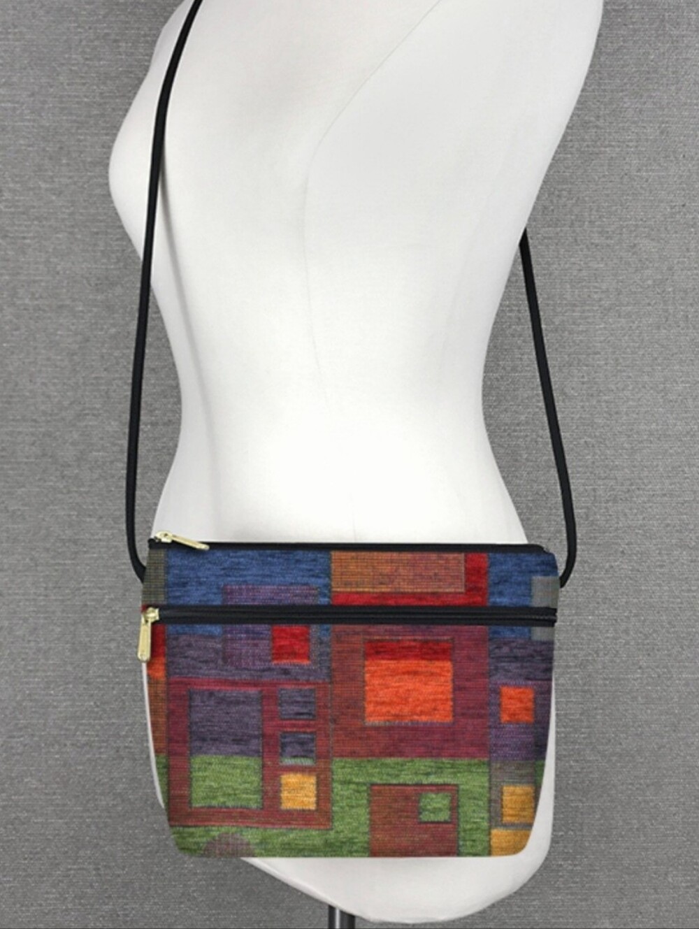 Danny K. Festival Tapestry Shoulder Bag Crossbody Purse Multicolored